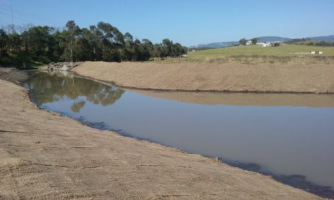 Commencement of the realignment of the western tributary of Rocklow Creek at Dunmore Sand & Soil - Sep 2016