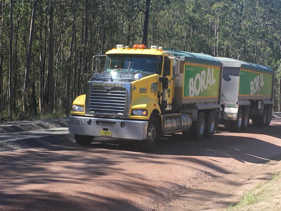 Truck delivering Roadbase to Stroud