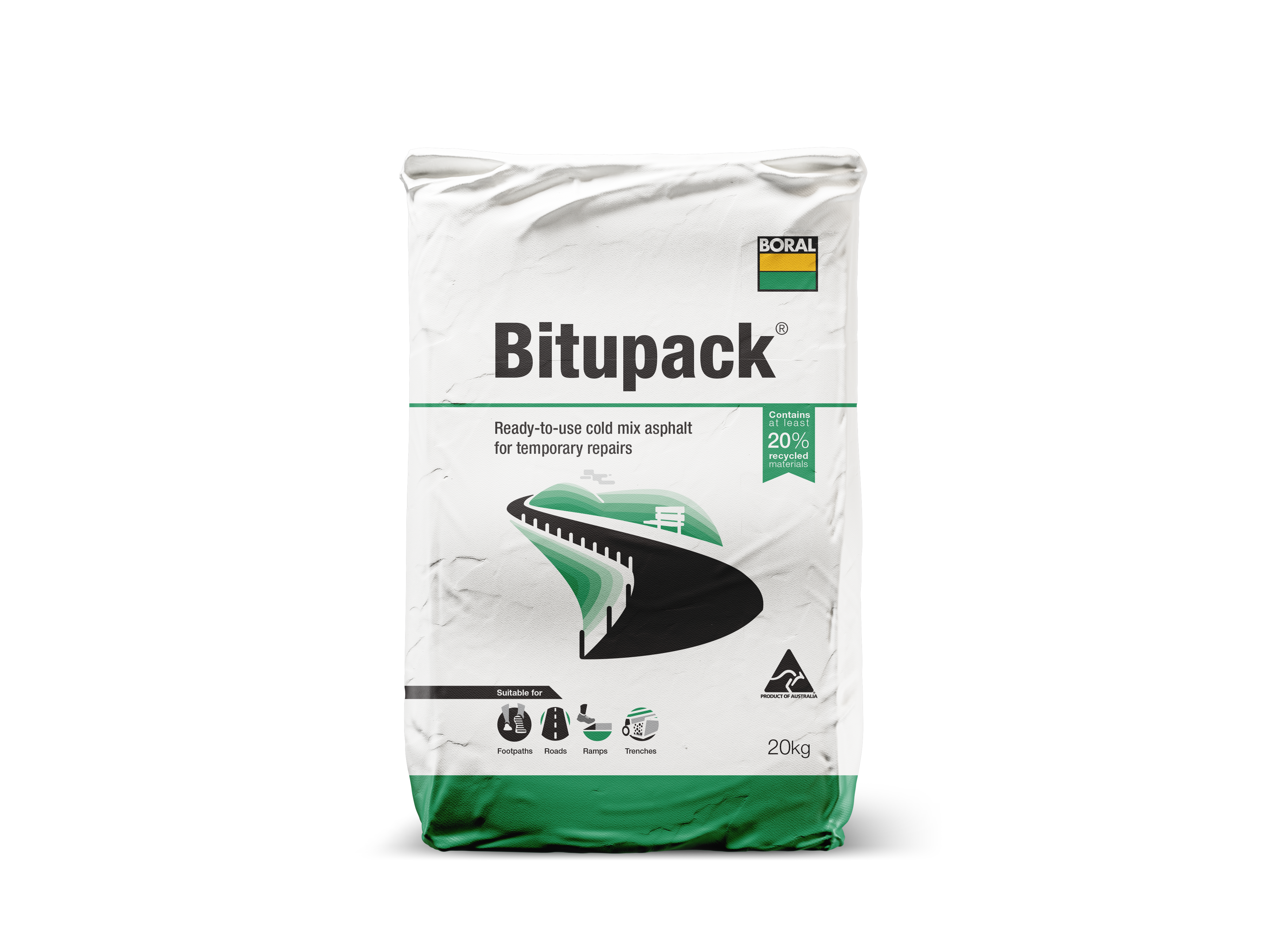 20kg bag of Boral Bitupack asphalt