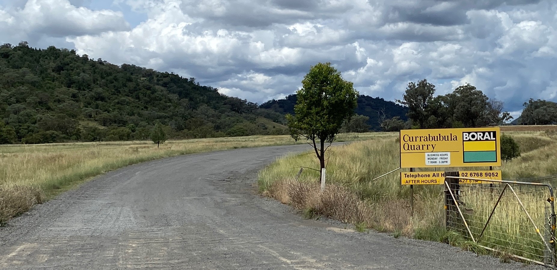 Currabubula quarry gate