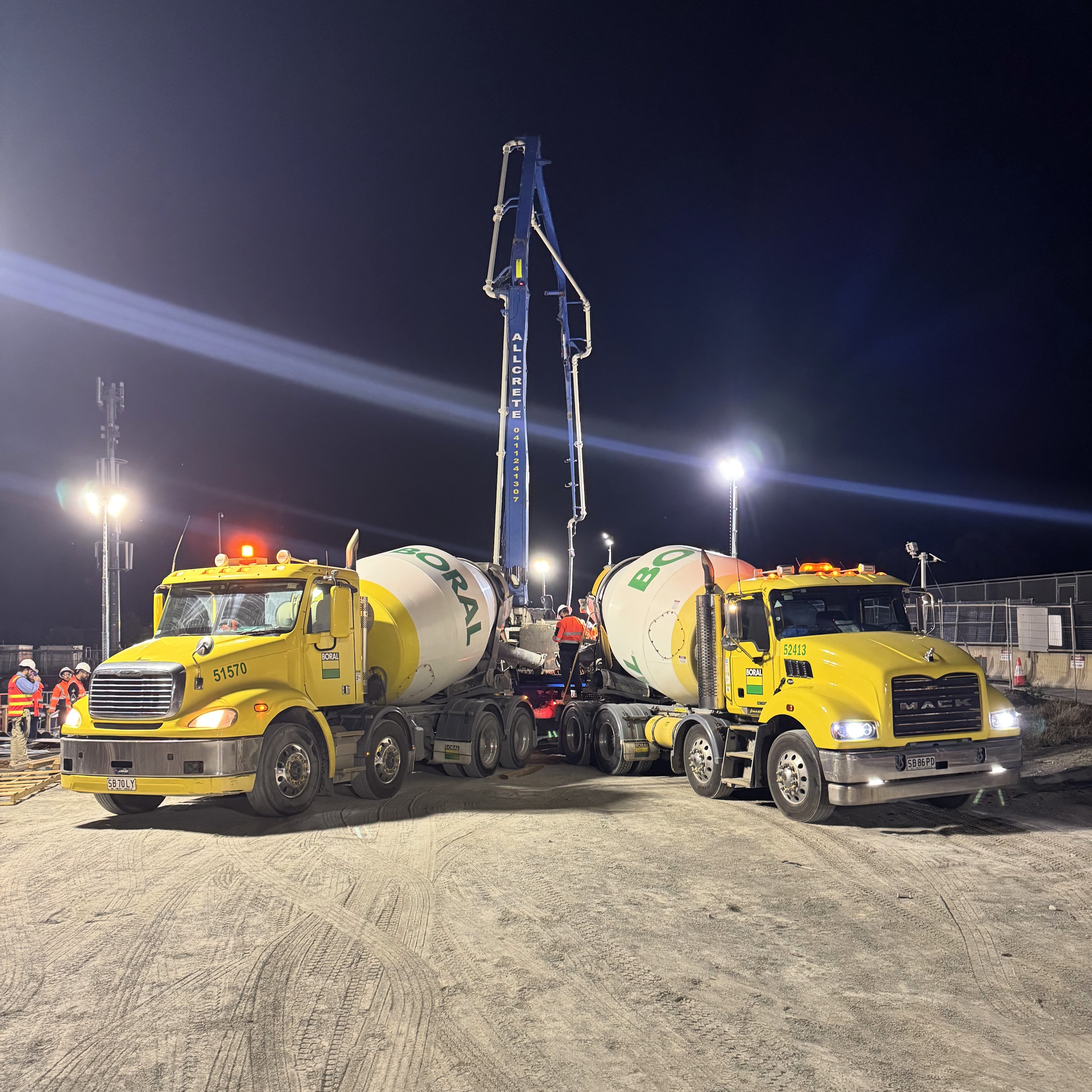 Boral trucks delivering concrete to Majors Road, Adelaide