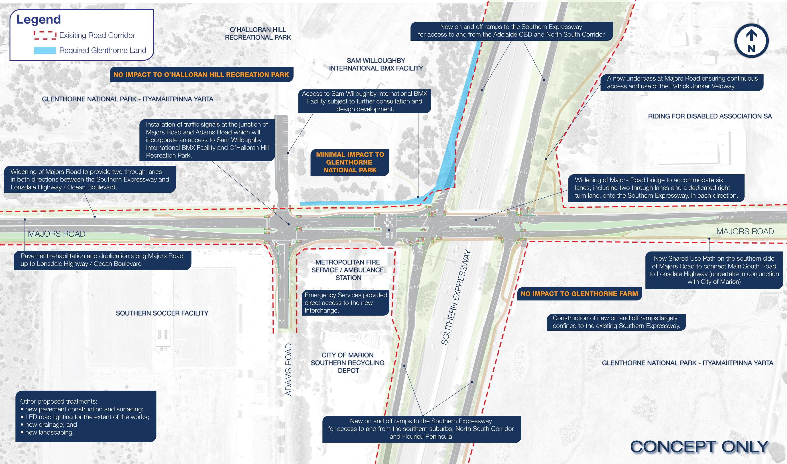 concept design of the Majors Road Interchange upgrade