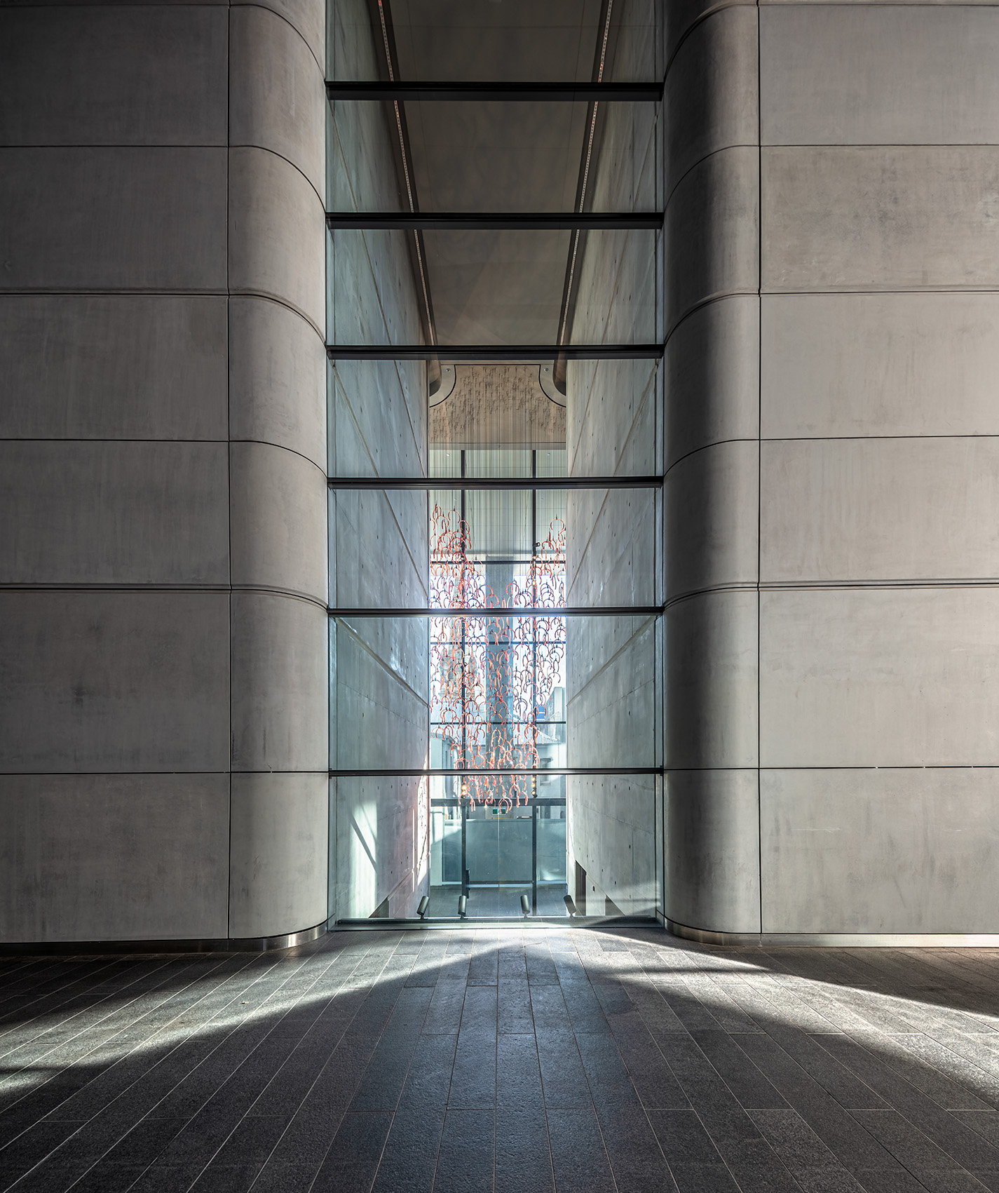 Interior shot showing exposed Boral concrete at Duo Central Park