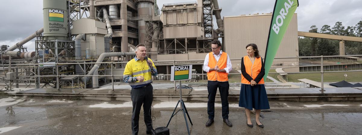 Minister for Climate Change and Energy the Hon Chris Bowen MP at Berrima Cement Works