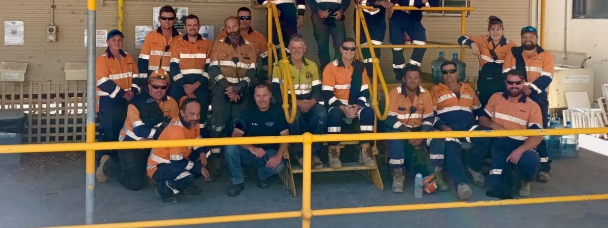 Seaham Quarry team on stairs