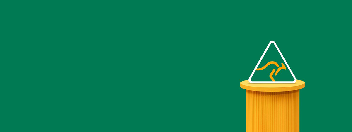 Aus Made logo on pedestal