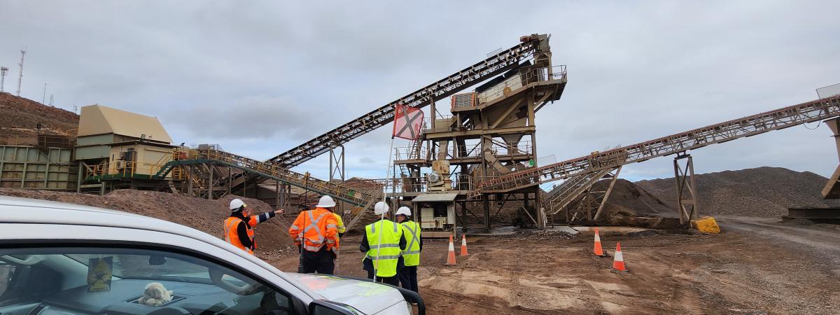 Boral Employees and Whyalla City Council members standing in quarry
