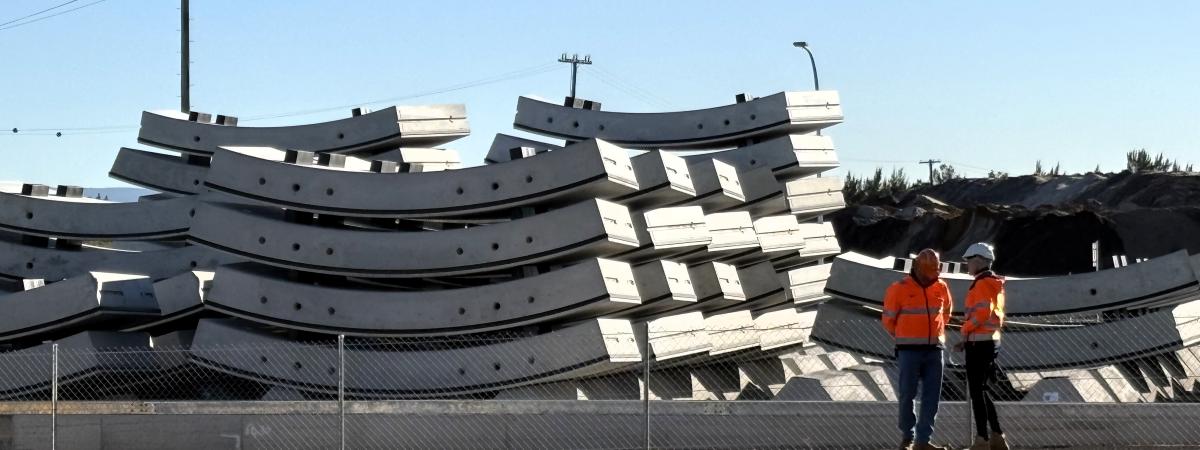 the official opening of the Western Harbour Tunnel precasting facility at Emu Plains