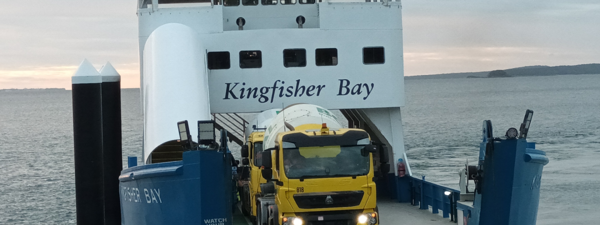 Fraser Island - Barge and Boral Truck