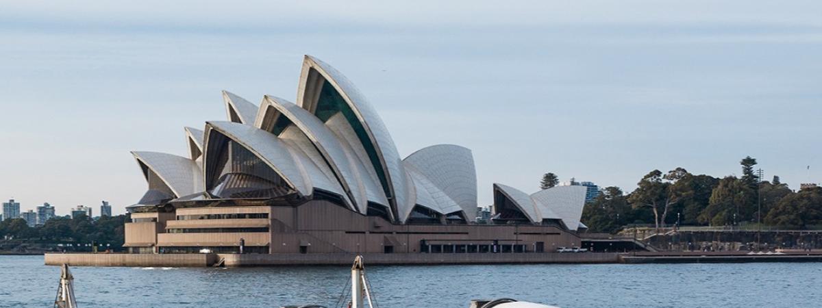 Boral agis on barge sailing towards Sydney Opera House