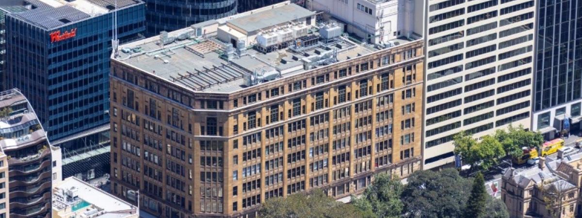 aerial view of historic david jones building