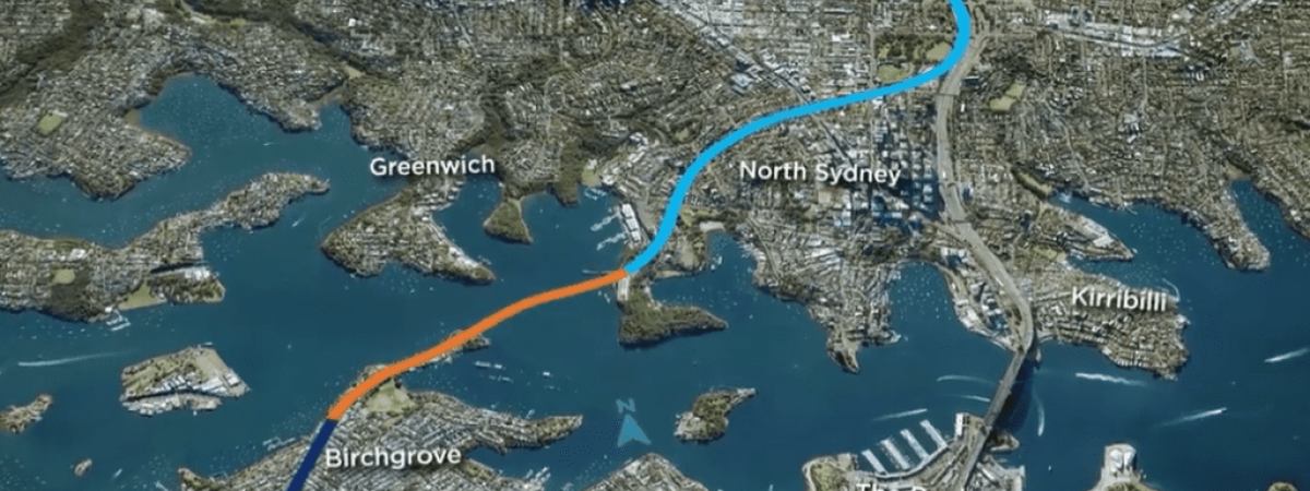 Map of Western Harbour Tunnel plans