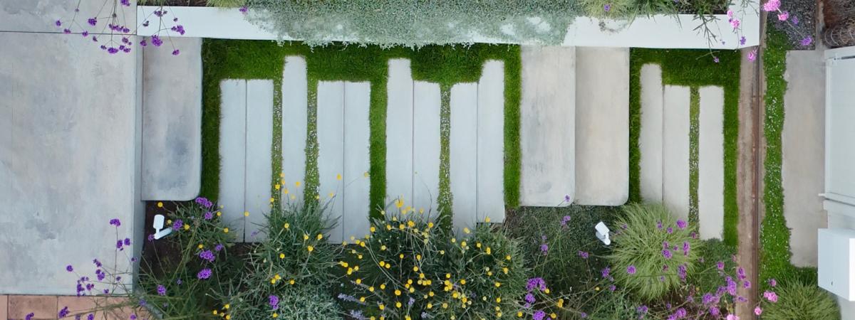Garden steps cast with standard grey Boral concrete