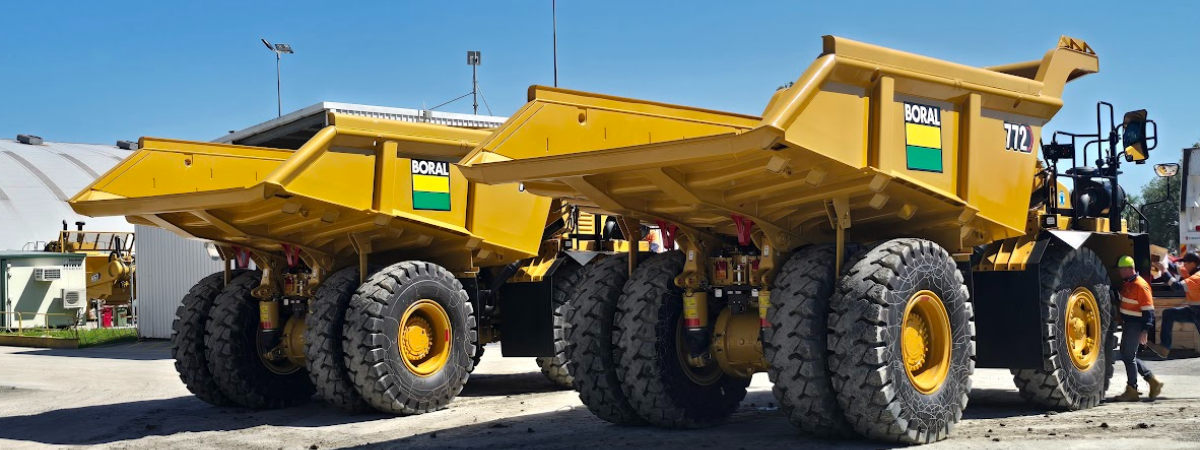 CAT 772 Dump Trucks HME at West Burleigh Quarry