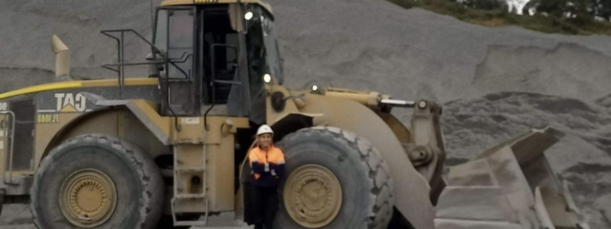 Rachel Jackson, Leading Hand, at Boral's West Burleigh Quarry with a loader