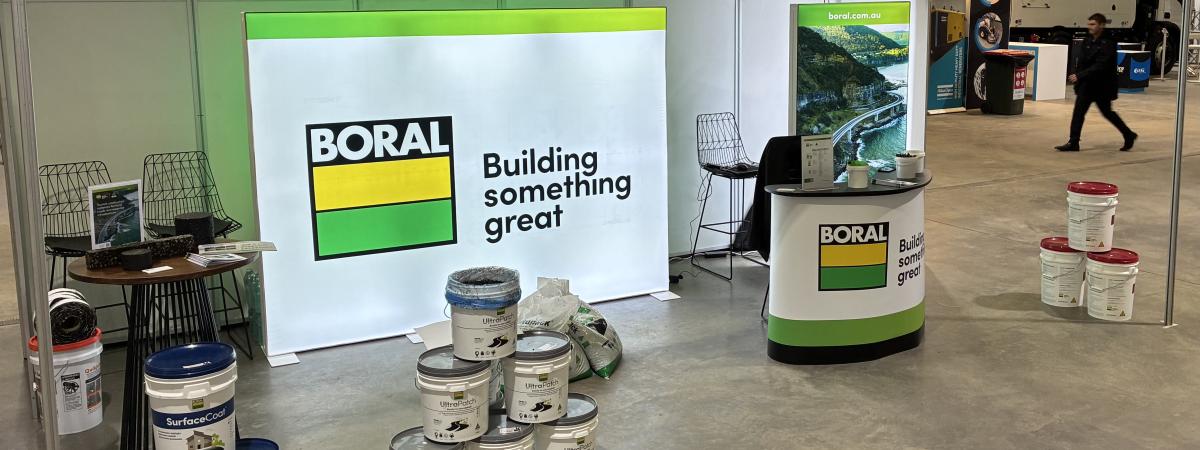 Boral asphalt event stand