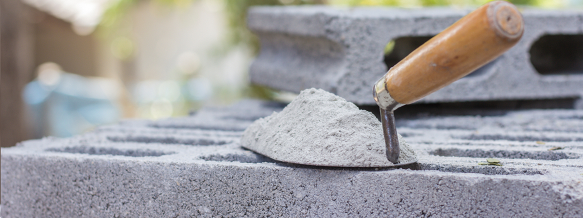 cement on brick