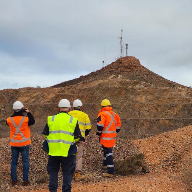 Boral Employees and Whyalla City Council members standing in quarry