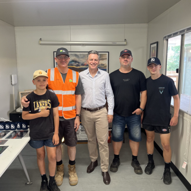 Adam’s nephew Jacob, Adam DeLuca, Matt Mc Kenzie, Joel DeLuca and JJ at the Montrose Family Open Day 2024. 