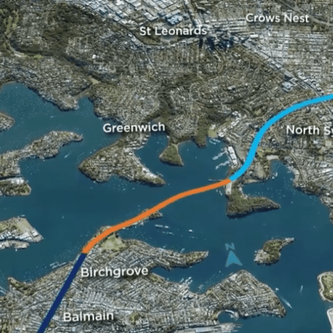 Map of Western Harbour Tunnel plans