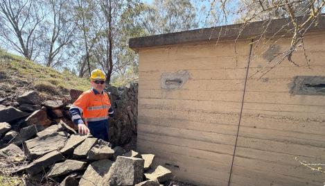 Old explosives storage building located near the quarry pit at Coldstream Quarry