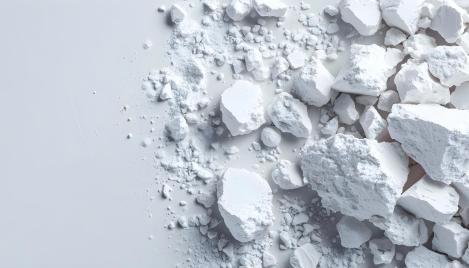 Birds-eye view of powered lime on grey background