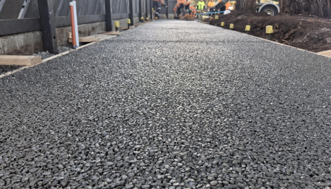 footpath winding through trees made with permeable concrete