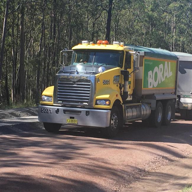 Truck delivering Roadbase to Stroud