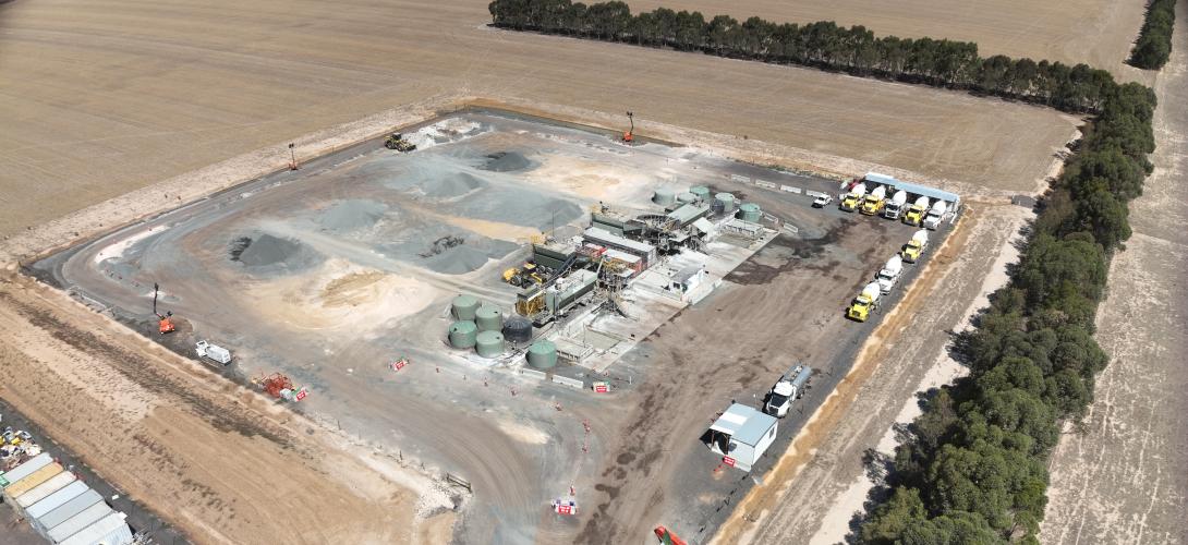 Birdseye view of Golden Plains Wind Farm site