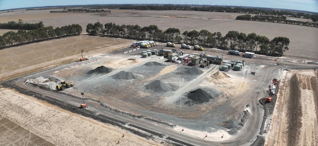 Birdseye view of Golden Plains Wind Farm site