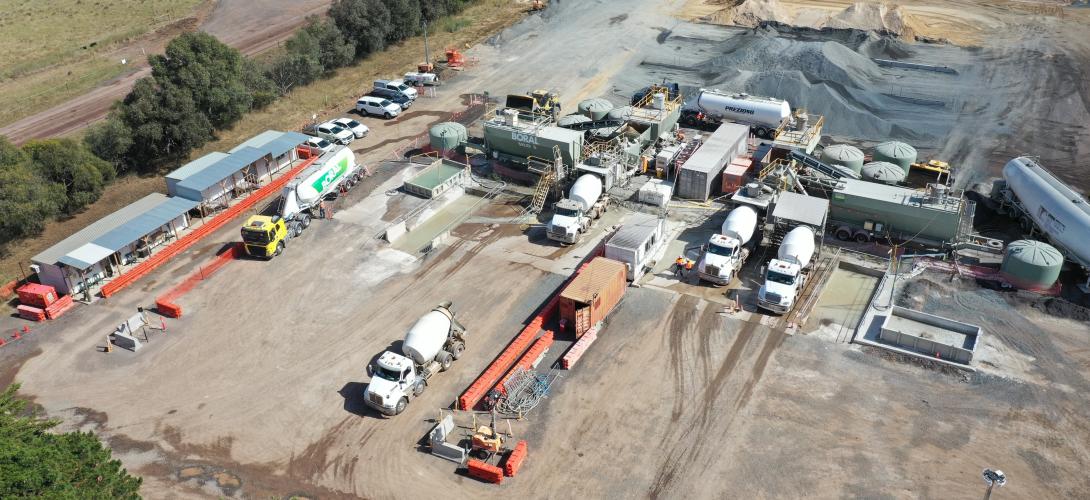 Birdseye view of Golden Plains Wind Farm site