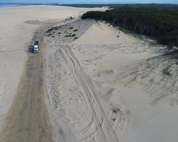 An aerial view of the dune operations at Stockton Quarry