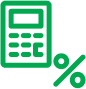 Icon of a calculator next to a percentage symbol