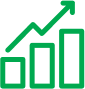 Icon of a graph depicting increase