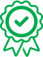 Icon of a merit ribbon with a tick in the centre