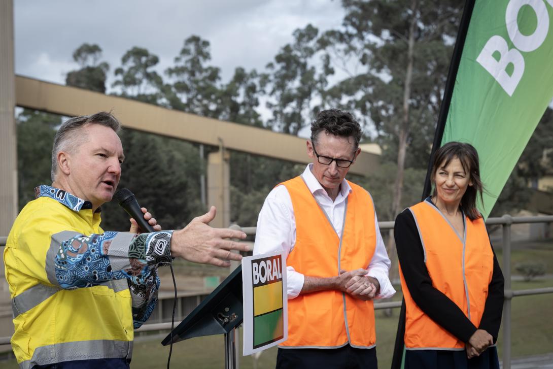 Minister for Climate Change and Energy the Hon Chris Bowen MP at Berrima Cement Works