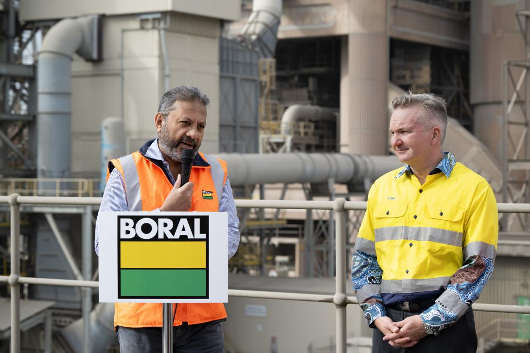 Minister for Climate Change and Energy the Hon Chris Bowen MP at Berrima Cement Works
