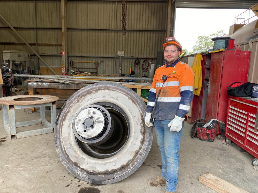 Seaham Quarry team with tyre