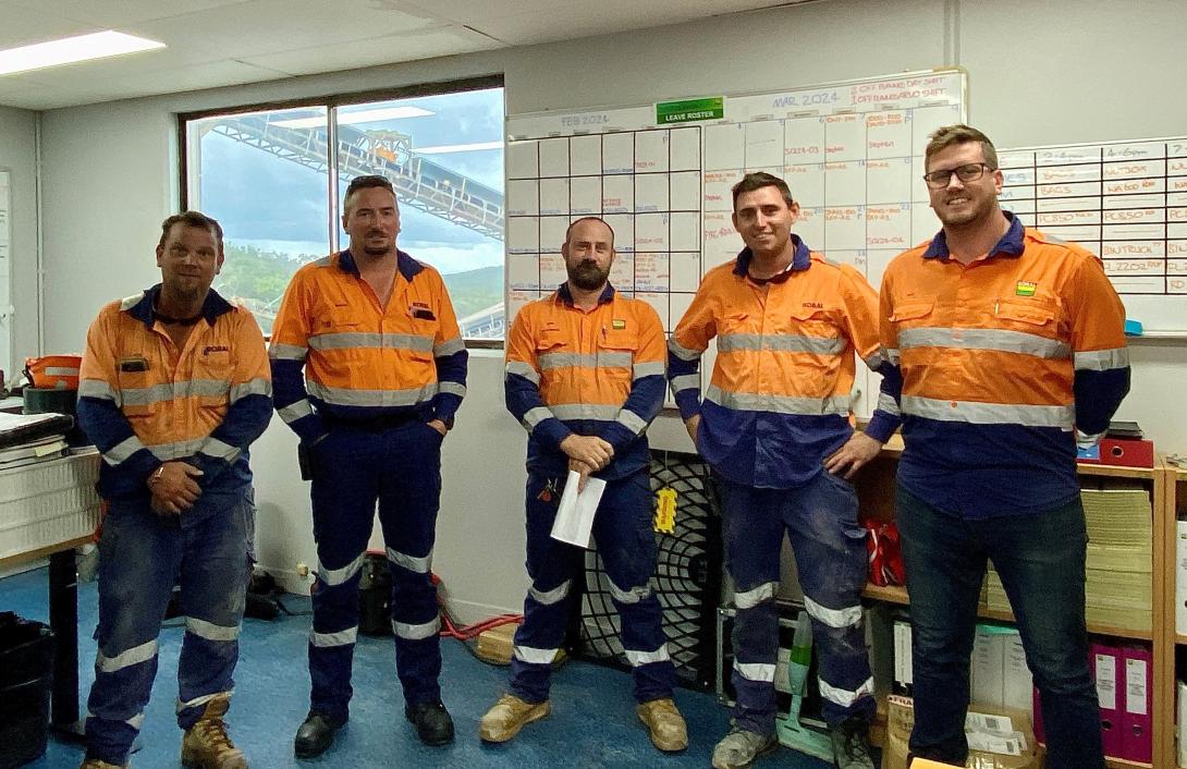 Seaham Quarry team in staffroom