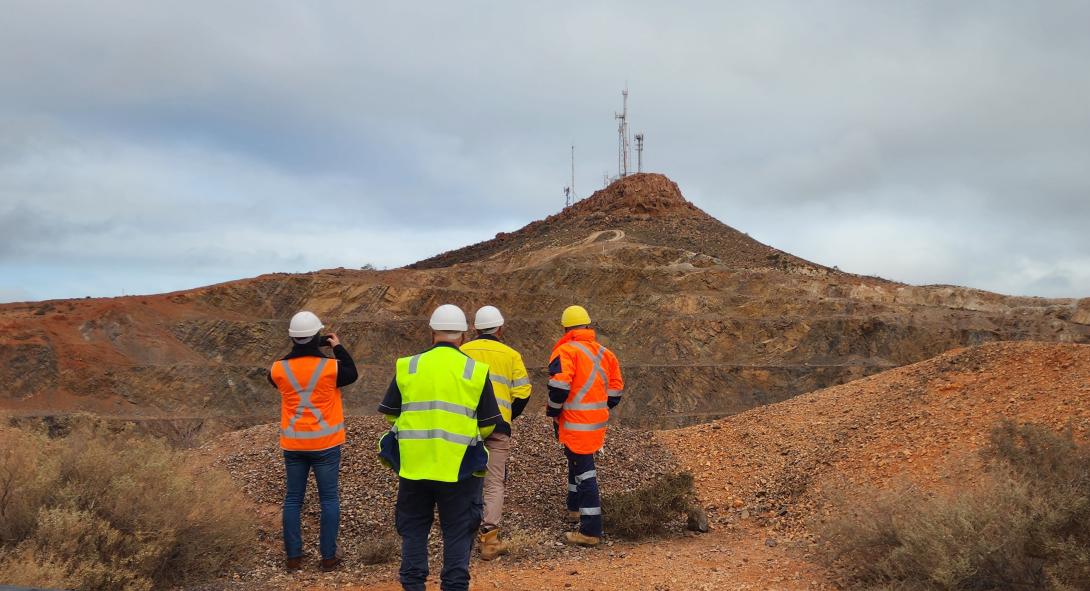 Boral Employees and Whyalla City Council members standing in quarry