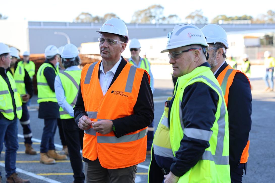 the official opening of the Western Harbour Tunnel precasting facility at Emu Plains