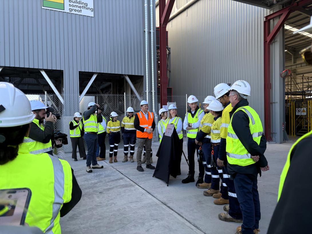 the official opening of the Western Harbour Tunnel precasting facility at Emu Plains