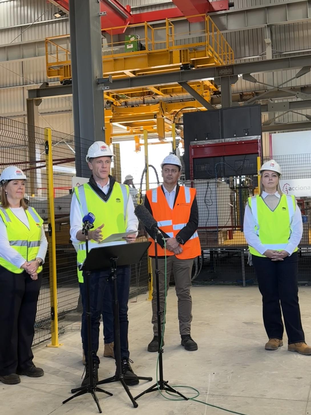 the official opening of the Western Harbour Tunnel precasting facility at Emu Plains