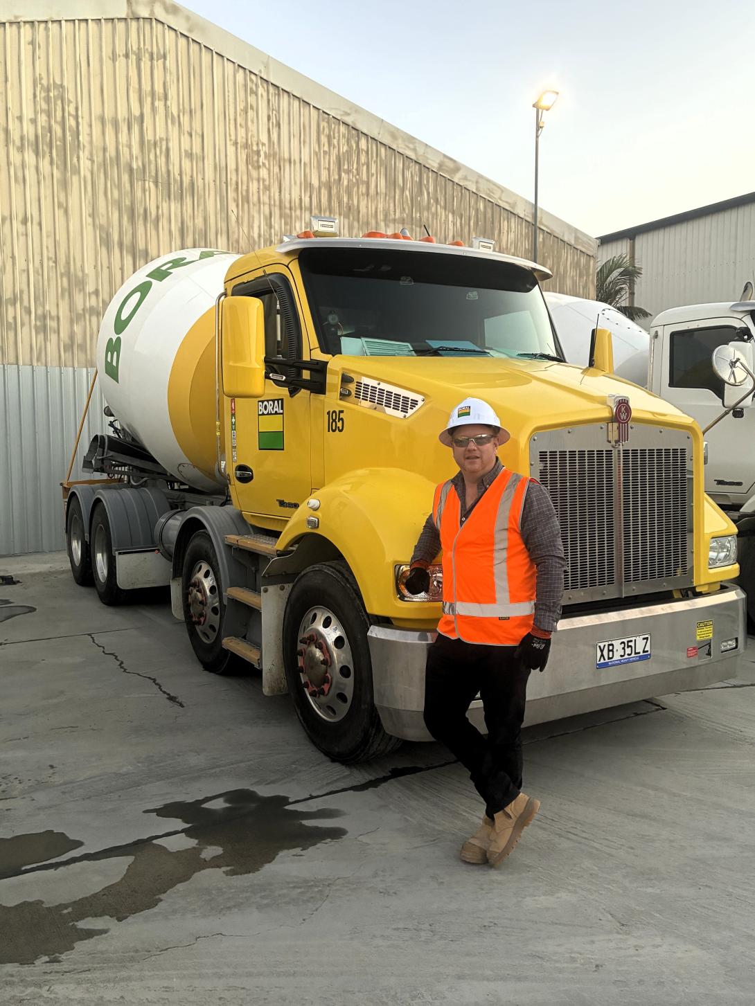 Ryan Payne with Boral truck