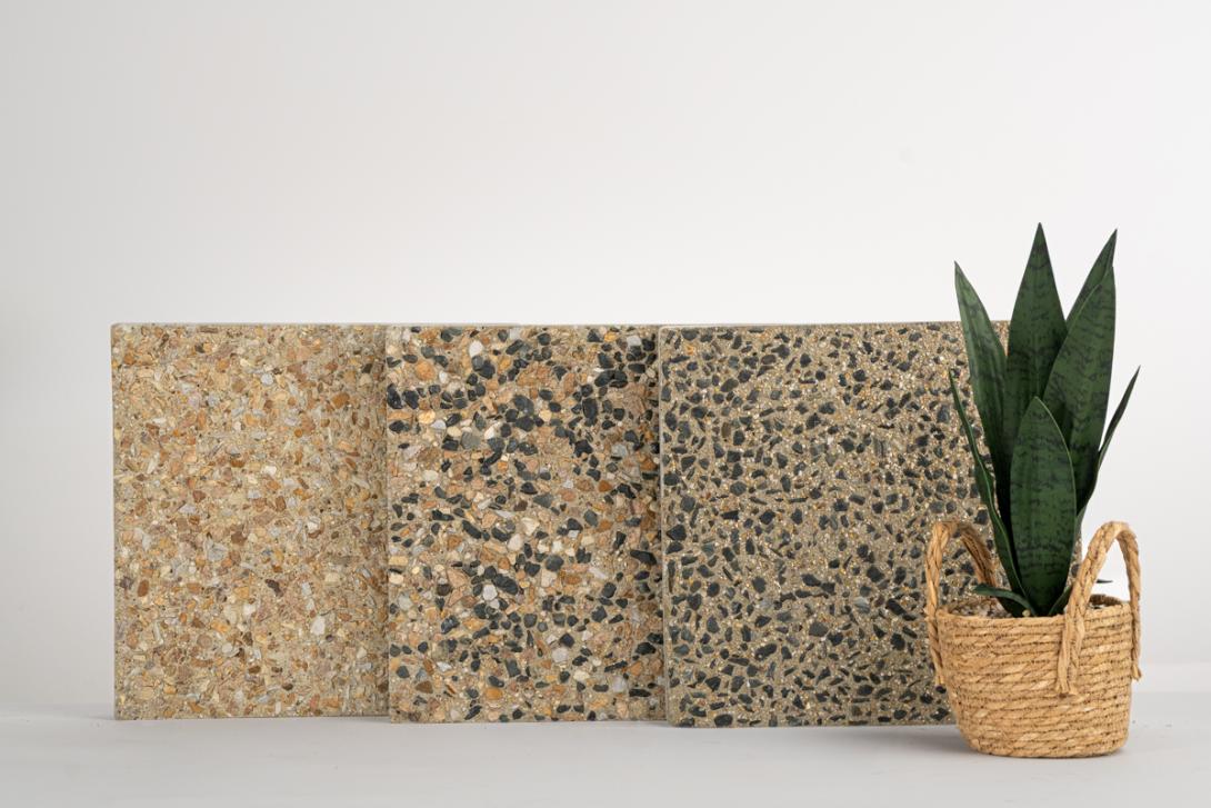 3 golden speckled shades from South Australia's exposed aggregate concrete range
