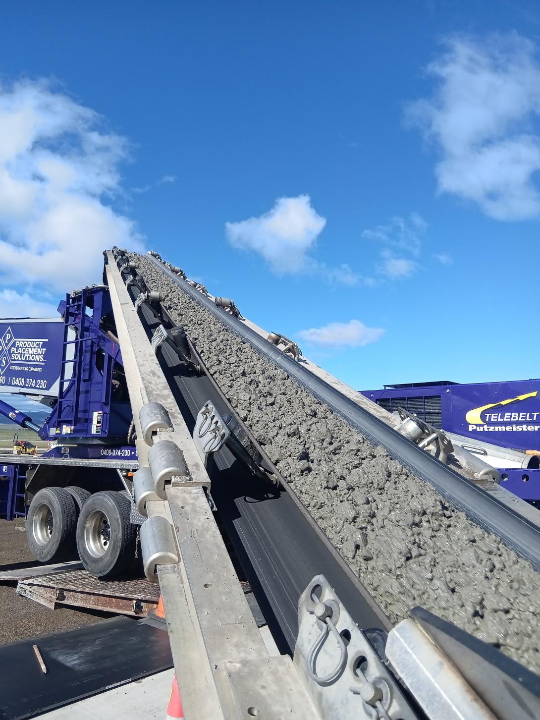 Concrete pouring on runway