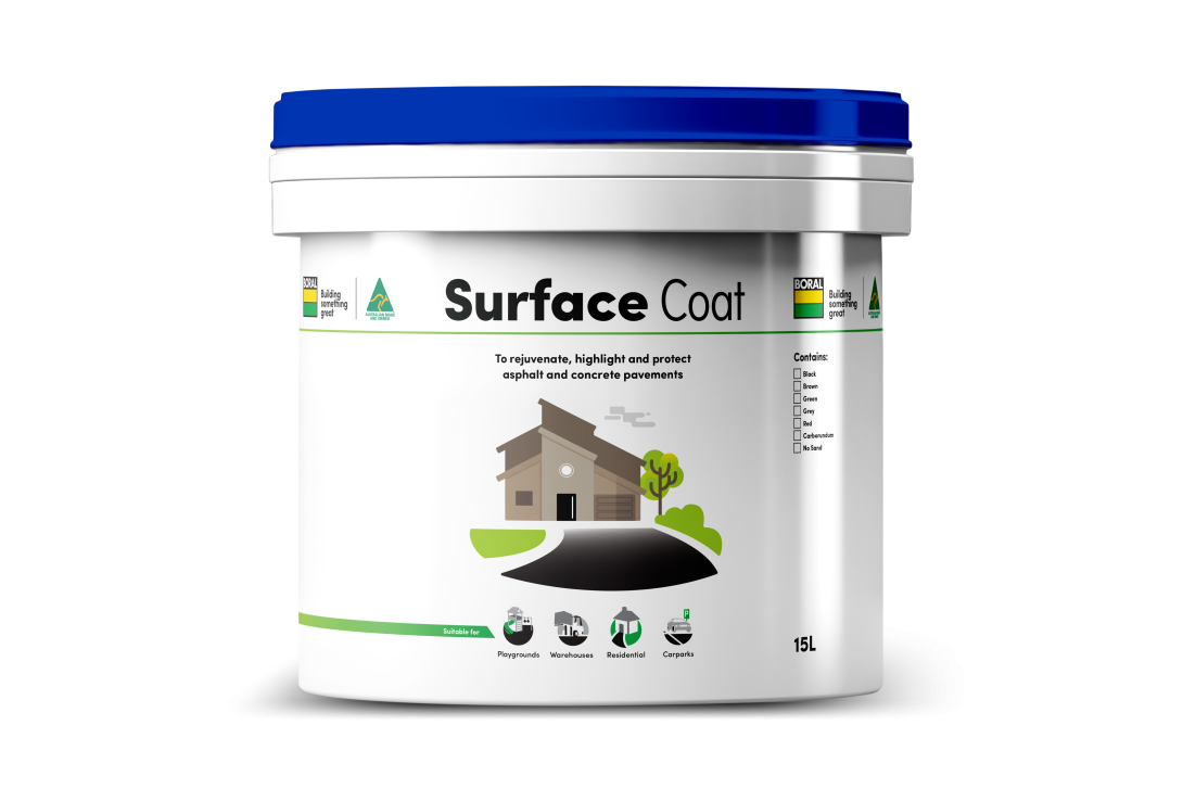 Pail of Surface Coat asphalt product