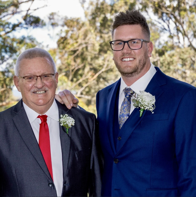 Nathan Standing and dad