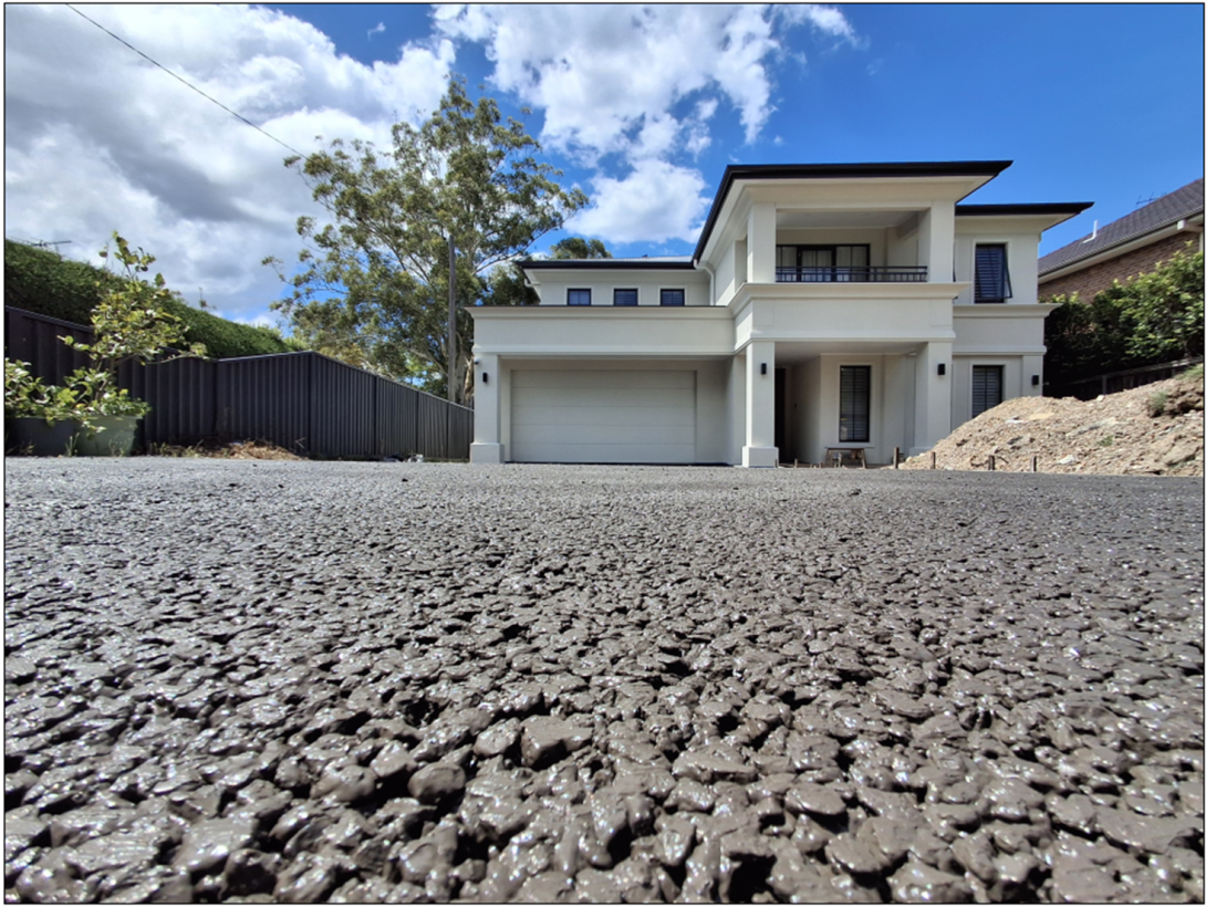 Dark Charcoal Grey Permeable Concrete driveway