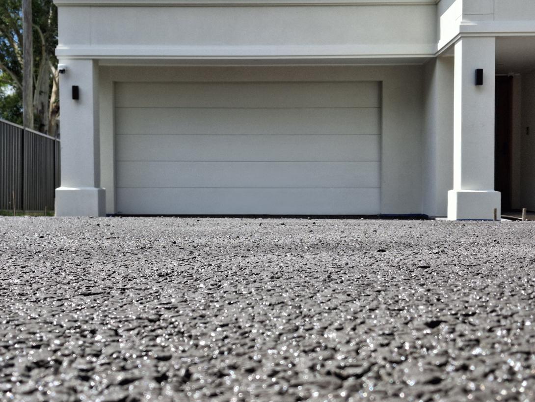 Dark Charcoal Grey Permeable Concrete driveway